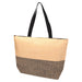 Paper Straw Large Zipped Tote - 21L - A large zipped tote in natural and black, featuring sturdy handles and a stylish design.