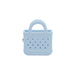 Mini EVA Holes Bag Clip - A light blue Mini EVA Holes Bag Clip features a textured surface and handles, with multiple perforations.