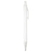 Spectrum Recycled Aluminium Ballpoint Pen - A recycled aluminium ballpoint pen in white, featuring a transparent grip section and a clip. It has a logo on its surface.