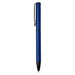 Verton Recycled Aluminium Twist Ballpoint Pen - A blue recycled aluminium twist ballpoint pen with a clip and black tip. The pen features a branding logo.