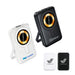 10000mAh Magnetic Wireless  Power Bank with Phone Stand - A magnetic wireless power bank in black and white, featuring a phone stand and a logo on each device.