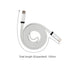 100W Magnetic Flat Braided Charging Cable - A magnetic flat braided charging cable in white, 100cm in total length, featuring connectors at each end and a logo.