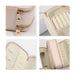 Fashion PU Leather Jewellery Case with Mirror - A pink PU leather jewellery case featuring a mirror, zip closure, and multiple compartments for organised storage.