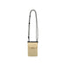 Minimalist Crossbody Phone Bag - A minimalist crossbody phone bag in beige with a patterned strap and a flap closure. It features a logo.