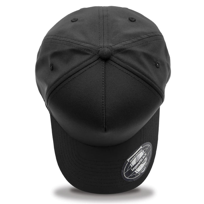 A-Frame Sport - A black cap with a curved brim and a logo on the side, featuring six panels and vent eyelets.