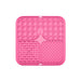 3-Section Dog Enrichment Lick Mat - A pink, three-section dog enrichment lick mat featuring various textured patterns for interactive play.