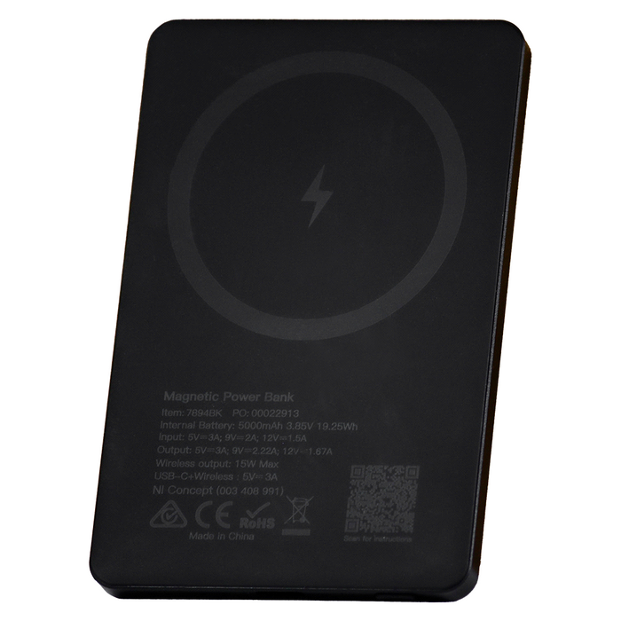 Slim Metal Magnetic Power Bank 5000 mAh - Custom Promotional Product