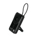 Eclipse Magnetic Power Bank 10000mAh - A black Eclipse Magnetic Power Bank with a stand and a strap, featuring a logo on the back.
