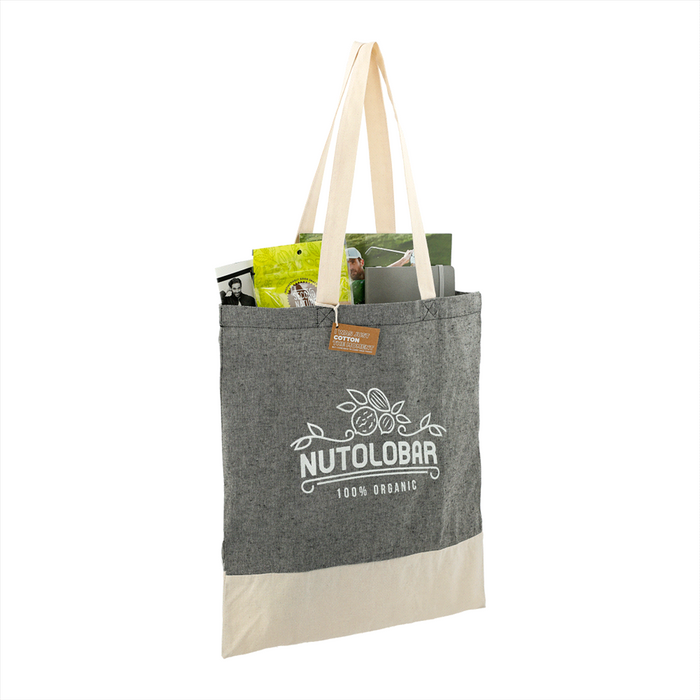 Split Recycled 150ml Cotton Twill Convention Tote - Custom Promotional Product