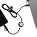 Night Mode Fast Charging Data Cable - A black charging cable with a circular connector, linking a device to a laptop, featuring a logo.