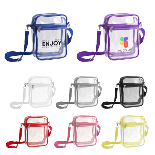 Clear Tote Bag with Zipper Closure Crossbody - Custom Promotional Product