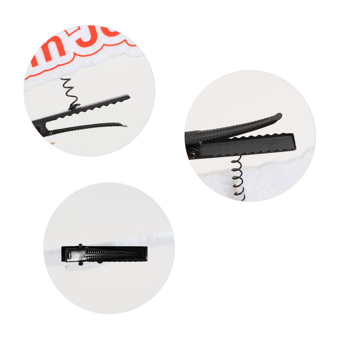 Custom Felt Spring Hair Clip - A custom felt spring hair clip in black, featuring a spiral design and textured gripping surfaces.