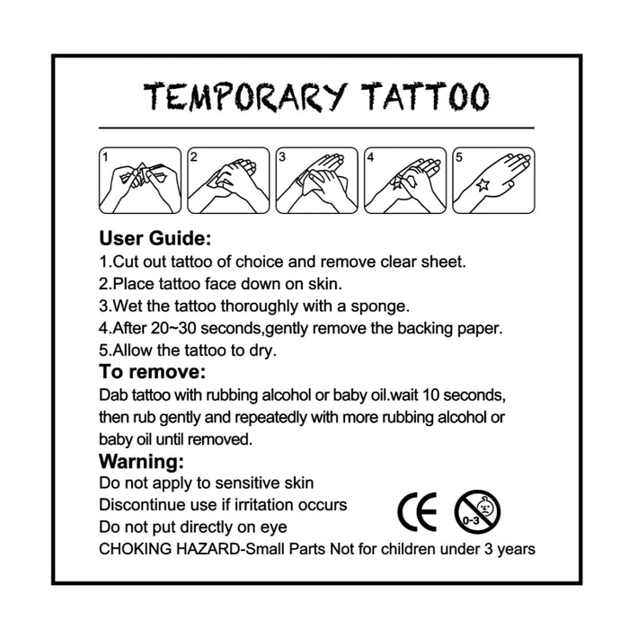 Temporary Tattoo Glow in the Dark - 51 x 51 mm - Custom Promotional Product