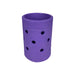 EVA Holes Stubby Holder - A purple EVA Holes Stubby holder with multiple circular cutouts, designed to fit drink bottles.
