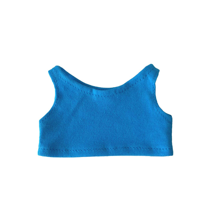 Plush Doll Basic Tank Top - A bright blue basic tank top made from soft fabric, featuring a simple sleeveless design.