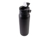 Oasis Sorrento 900ml Vacuum Sipper Bottle - A drink bottle in matte black finish with a flip-top lid and a logo. It features a vacuum insulated design.