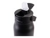 Oasis Sorrento 900ml Vacuum Sipper Bottle - A drink bottle with a black matte finish, featuring a flip-top lid and a built-in spout for easy sipping.