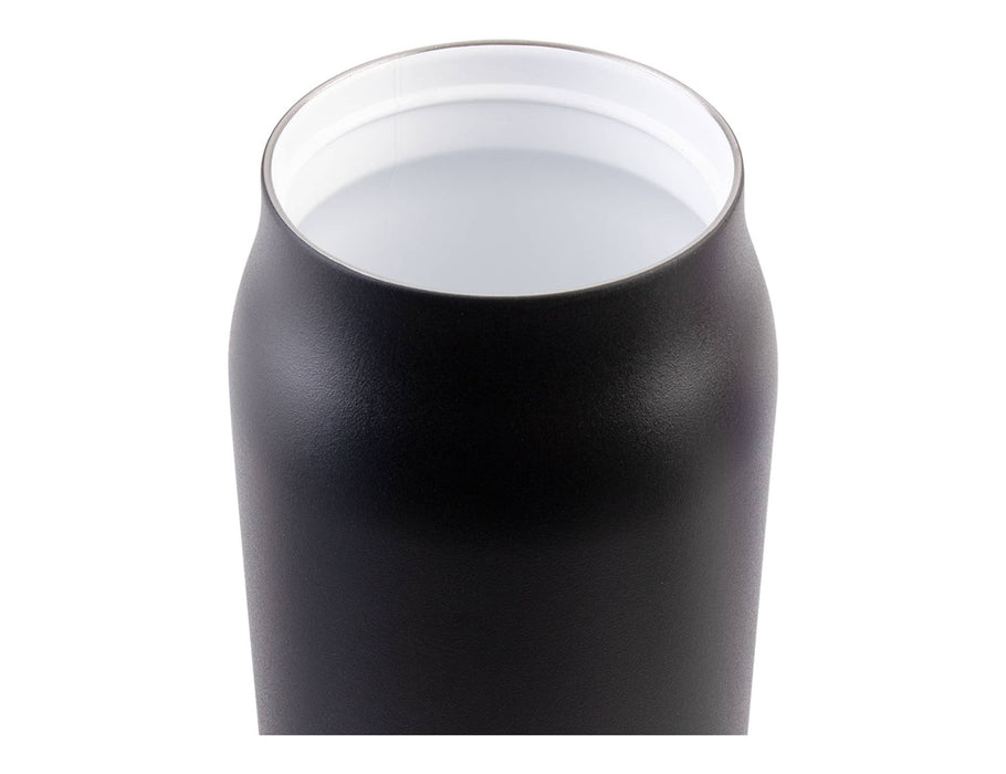 Oasis Sorrento 900ml Vacuum Sipper Bottle - A drink bottle with a matte black exterior and a white interior, featuring a smooth, rounded design.
