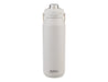 Oasis Capri 1L Vacuum Quick Release Lid Bottle - A drink bottle in white with a quick release lid and a logo at the bottom.