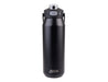 Oasis Capri 1L Vacuum Quick Release Lid Bottle - A drink bottle with a black matte finish, featuring a vacuum quick release lid and a handle, with a logo.