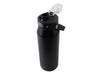 Oasis Capri 1L Vacuum Quick Release Lid Bottle - A drink bottle in matte black with a clear quick-release lid and a side handle, featuring a logo.