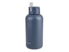 Oasis Moda 1.5L Vacuum Bottle - A drink bottle in matte navy blue with a straw lid and a logo on the front.