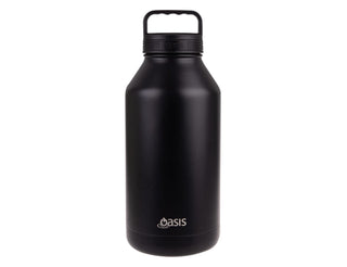 Oasis Titan 1.9L Vacuum Bottle - A drink bottle in matte black with a handle and a logo near the base.