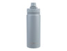 Oasis Challenger 550ml Vacuum Quick Release Cap Bottle - A drink bottle in matte grey with a quick release cap and a logo on the side.