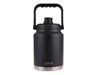 Oasis 2.1L Vacuum Carry Handle Jug - A drink bottle in black with a stainless steel base and a sturdy carry handle on top. It features a branding logo.