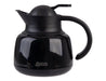 Oasis 750ml Insulated Teapot with Strainer - A drink bottle in a sleek black design, featuring a handle and a lid, complete with a strainer and branding.