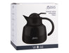 Oasis 750ml Insulated Teapot with Strainer - A teapot with strainer in black, holding 750ml, featuring a stylish design and a logo.