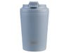 Oasis Ceramic Lined 235ml Insulated Coffee Cup - A ceramic-lined 235ml insulated coffee cup in light blue, featuring a logo on the front.