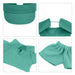 Plush Doll Racing Suit Set (15–17cm Doll) - A teal plush doll racing suit set featuring a visor, top, and pants, designed for 15–17cm dolls.