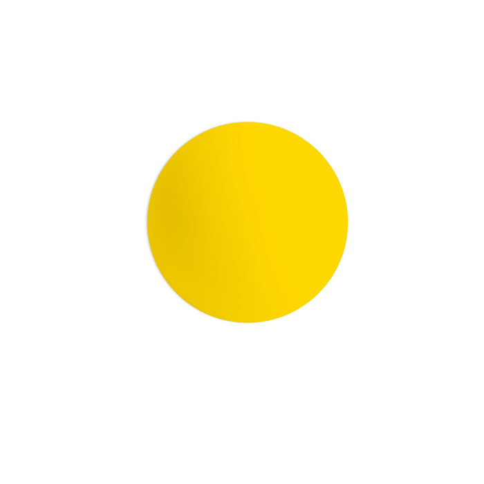 Lacrosse Ball - A bright yellow lacrosse ball with a smooth surface and a circular shape. It features a logo on its surface.