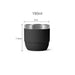 Stackable Stainless Steel Tumbler - A drink bottle in black with a stainless steel rim, featuring dimensions of 7 cm in diameter and 7.4 cm in height.