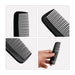 Custom Blended-Tooth Comb - A black custom blended-tooth comb with fine and wide teeth, showcasing multiple angles and a hand holding it.