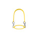 Silicone Cup Carry Strap - A drink bottle carrying strap in bright yellow silicone with metal clips on each end.