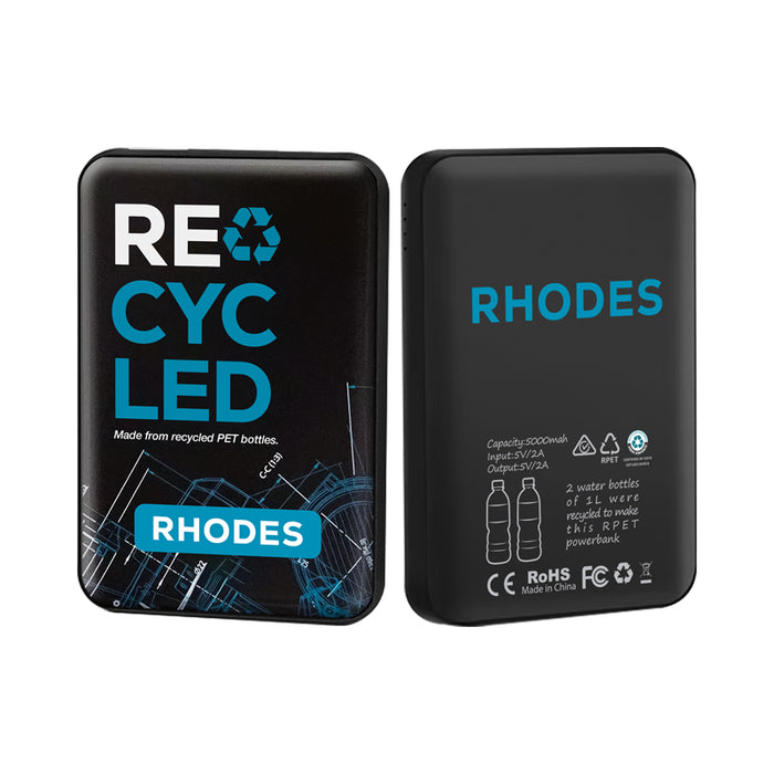 Rhodes Eco Power Bank 5000 Mah - Rpet - Custom Promotional Product