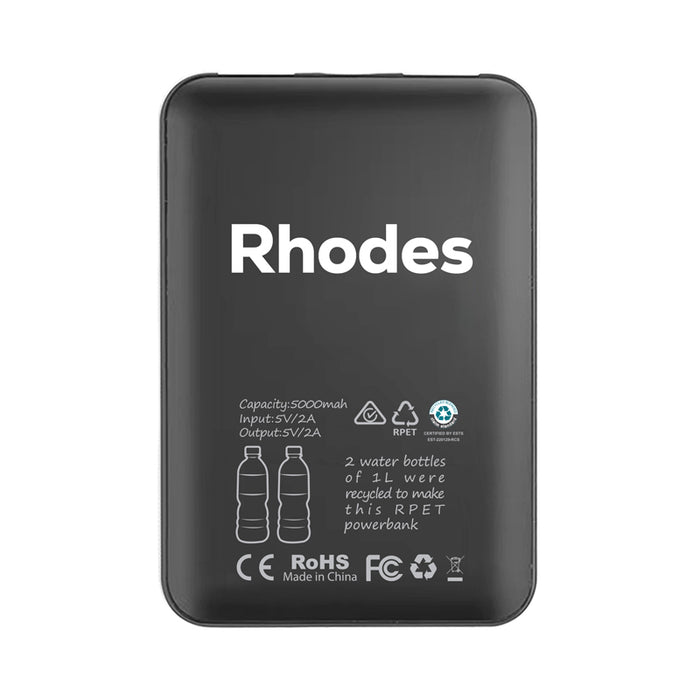 Rhodes Eco Power Bank 5000 Mah - Rpet - Custom Promotional Product