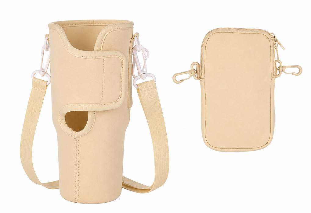 40 oz (1,180 ml) Tumbler Carrier Bag with Detachable Phone Pouch