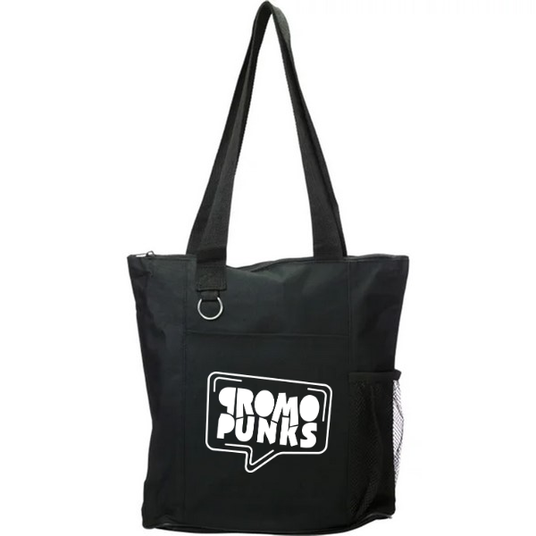 Zippered Tote Bag with Mesh Pocket