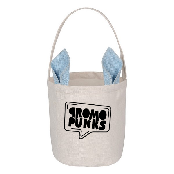 Linen Easter Bunny Rabbit Ear Design Bag Basket