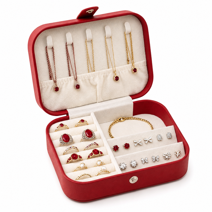 Portable Travel Jewellery Box Organiser Case