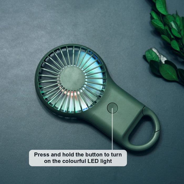 Carabiner Mini Fan with LED Light - Custom Promotional Product