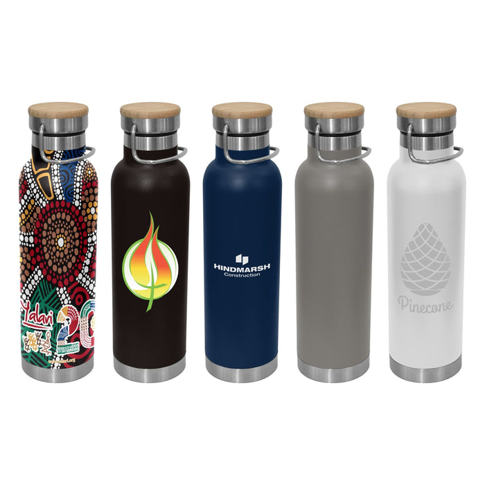 Valley 650ml Vacuum Bamboo Lid Bottle - Custom Promotional Product