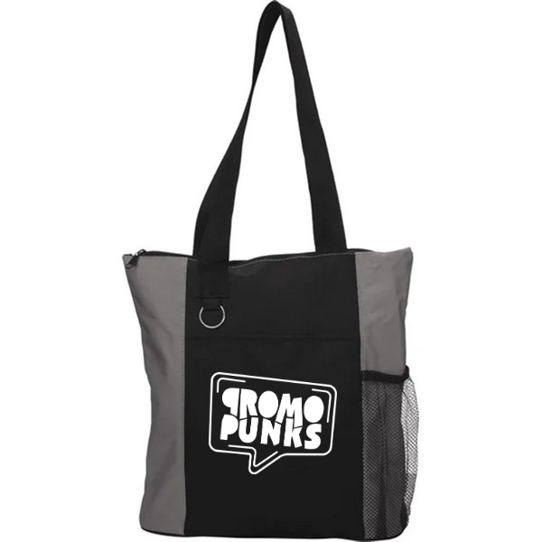 Zippered Tote Bag with Mesh Pocket