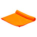 Cooling Towel - An orange cooling towel is rolled up, featuring a textured surface. It includes a logo.
