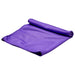 Cooling Towel - A purple cooling towel folded neatly, featuring a soft texture and a rolled edge. It has a logo on one side.
