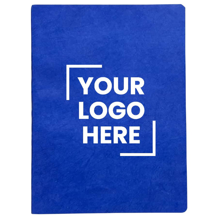 Koda Survival Notebook (Blank Pages) - A blue notebook with blank pages and an area for a logo.