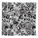 Medium Micro Fibre Cloth - A medium microfiber cleaning cloth featuring a black and white design with various quirky graphics and patterns.